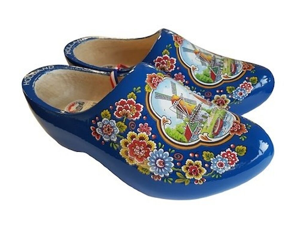 Tulip wooden shoes blue