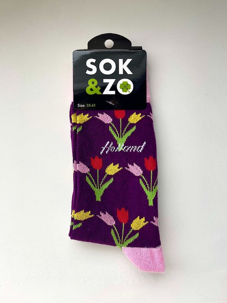 Holländische Socken - Tulpen
